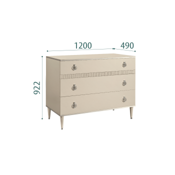 Комод с планкой Римини СОЛО (Ваниль/Серебро) РМКМ-3(s)