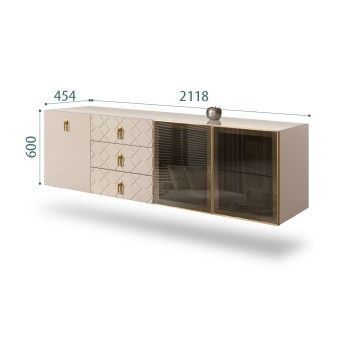 Комод 2.1м Bogemia Fly Fa (Ваниль) (Lakobel/Золото) БМКМ-5[5][10]