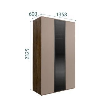 Шкаф 3-х дверный Bogemia Woodline Air (Мокка/Черный) БМШ2/3(1)