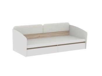 Кровать с ящиками и светлой спинкой, Аврора (2042*974*661) Дуб Мария/Кашемир