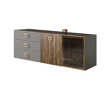 Комод 1.6м Bogemia Fly Wood Fi (Серый) (Lakobel/Золото) БМКМ-4[5][10]