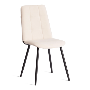 Стул обеденный Asti, TREND, флок, молочный/черный, 4, 47х54х86 см