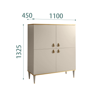 Пенал 4 двери Римини (Ваниль/Золото) РМП-3