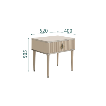 Тумба прикроватная Римини СОЛО (Ваниль/Серебро) РМТП-1(s)