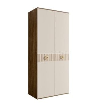Шкаф 2-х дверный Bogemia Woodline Fi (Слоновая кость/Золото) БМШ2/2