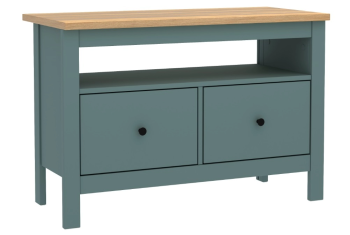 САГА тумба 2 ящика темно-бирюзовая/ясень