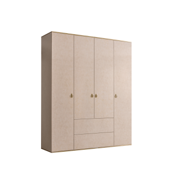 Шкаф 4-х дверный с ящиками Римини (Латте/Золото) РМШ2/41