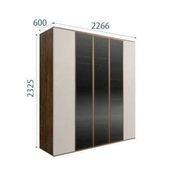 Шкаф 5-ти дв. Bogemia Woodline Air (Шелк/Золото) БМШ2/5(3)