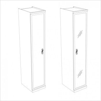 Мишель секция 1-ств без зеркал белый матовый