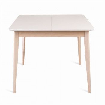 Стол Рэй-0090 (беленый дуб/белая эмаль) Квадратный