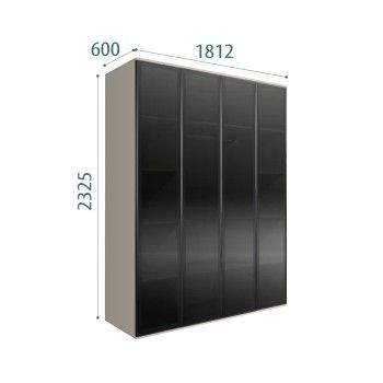 Шкаф 4-х дверный Bogemia Air (Шелк/Черный) БМШ2/4(4)