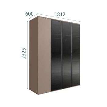 Шкаф 4-х дв. Bogemia Air (Мокка/Черный) БМШ2/4(3)
