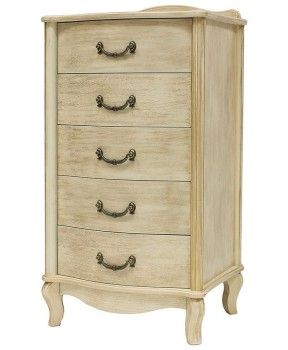 Комод Джульетта узкий 5 ящ. (дуб шампань/золотая патина)