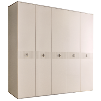 Шкаф 5-ти дверный Римини СОЛО (Слоновая кость/Серебро) РМШ2/5(s)