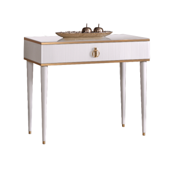 Стол туалетный узкий Римини СОЛО (Белый/Золото) РМСТ-1(s)[9]