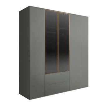 Шкаф 5-ти дв. с ящиками Bogemia Air (Серый/Золото) БМШ2/52(2)