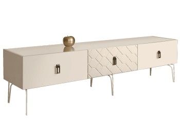 Тумба под телевизор 2.1м Bogemia Farfalle (Слоновая кость) (Lakobel/Черный) БМТ-2(Fa)[10]