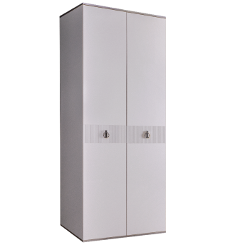 Шкаф 2-х дверный Римини СОЛО (Белый/Серебро) РМШ2/2(s)