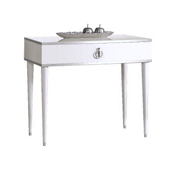 Стол туалетный узкий Римини (Белый/Серебро) РМСТ-1[9]