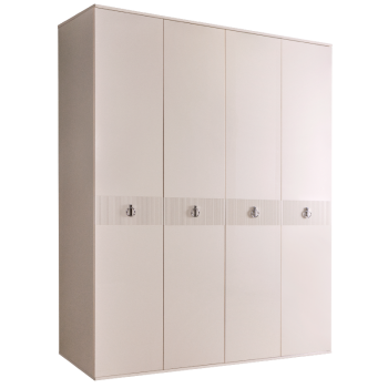Шкаф 4-х дверный Римини СОЛО (Бежевый/Серебро) РМШ2/4(s)