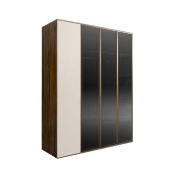 Шкаф 4-х дв. Bogemia Woodline Air (Слоновая кость/Золото) БМШ2/4(3)