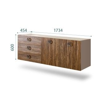 Комод 1.6м Bogemia Fly Wood Fi (Мокка) (Novabuk/Хром) БМКМ-4
