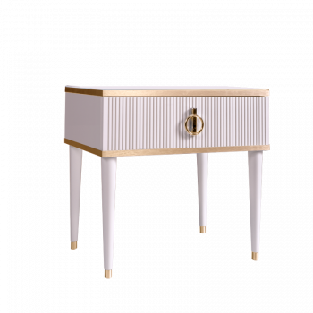 Лобня - Тумба прикроватная (левая/правая) Римини СОЛО (белый золото) РМТП-1 (s)