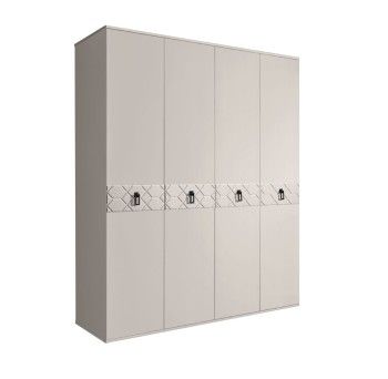 Шкаф 4-х дв. Bogemia Farfalle (Шелк/Черный) БМШ2/4(Fa)