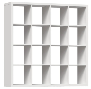 КАЛЛАКС / ФОРА Стеллаж ИКЕА / IKEA 16, широкий стеллаж с открытыми ячейками, тамбурат белого цвета