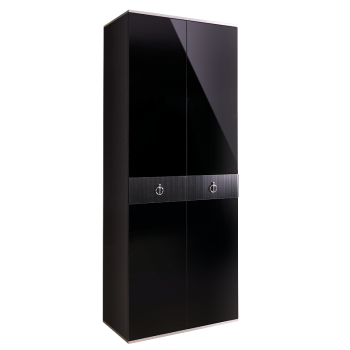 Шкаф 2-х дверный Римини СОЛО (Черный/Серебро) РМШ2/2(s)