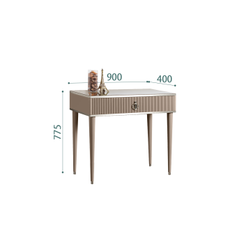 Стол туалетный узкий Римини СОЛО (Мокка/Серебро) РМСТ-1(s)[9]