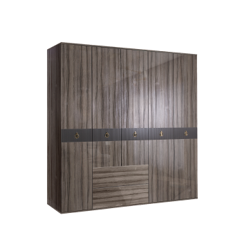 Шкаф 5-ти дверный с ящиками Римини СОЛО (Орех империя/Золото) РМШ2/51(s)