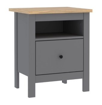 САГА тумба прикроватная серая/ясень