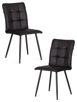Стул обеденный Bari (2 шт. в упаковке), LT, экокожа, черная, 41х55х89 см