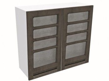 Шкаф со стеклом 2-х дверный ШСТ-80, Грей (800*320*720) Бетон темный, 21434