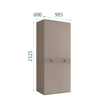 Шкаф 2-х дверный Римини СОЛО (Мокка/Серебро) РМШ2/2(s)
