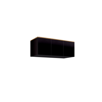 Антресоль для 3-х дверного шкафа Римини (Черный/золото) РМАН-1(3)