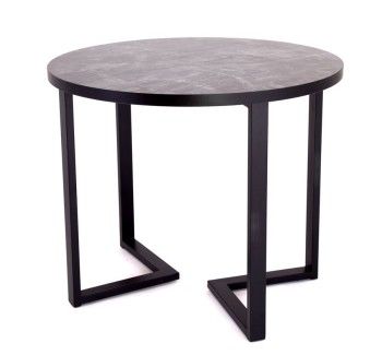 Стол круглый Лофт Зиг-Заг (ЛДСП 32 мм /Марцена темный / кромка чёрная)