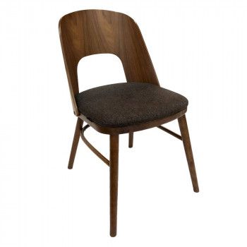 Лобня - Стул Антверпен коричневая ткань + спинка и ножки орех