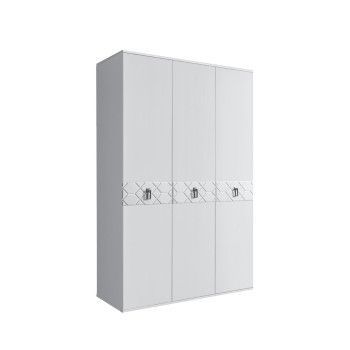 Шкаф 3-х дверный Bogemia Farfalle (Белый/Хром) БМШ2/3(Fa)