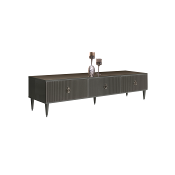 Тумба под телевизор 3 ящика Римини СОЛО (Серый/Серебро) РМТ-4(s)[10]