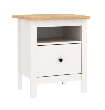 САГА тумба прикроватная белая/ясень