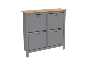 САГА тумба для обуви 113х108 серая/ясень