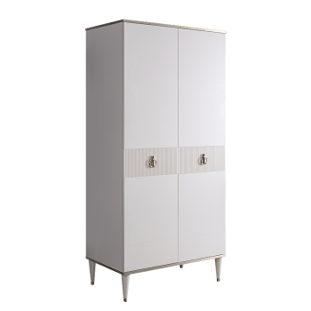 Шкаф-пенал Римини СОЛО (Белый/Серебро) РМП-2(s)