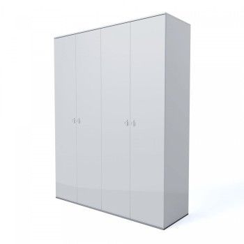 Шкаф 4-х дверный Римини (Белый/Серебро) РМШ2/4