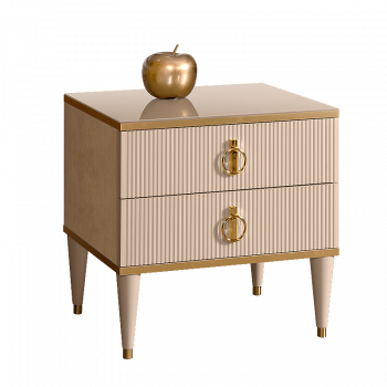 Лобня - Тумба прикроватная (2 ящика) Римини СОЛО (латте золото) РМТП-2(s)