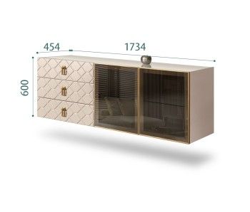 Комод 1.6м Bogemia Fly Farfalle (Ваниль) (Lakobel/Золото) БМКМ-4[5]