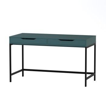 ИНГАР Д 132 стол письменный 132x58x76, серо-бирюзовый/черный