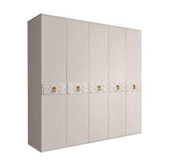 Шкаф 5-ти дв. Bogemia Farfalle (Шелк/Золото) БМШ2/5(Fa)