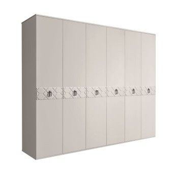 Шкаф 6-ти дв. Bogemia Farfalle (Шелк/Хром) БМШ2/6(Fa)